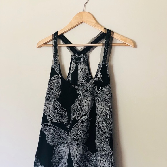 Fox Butterfly Sheer sequin black tank Xs - Picture 2 of 4
